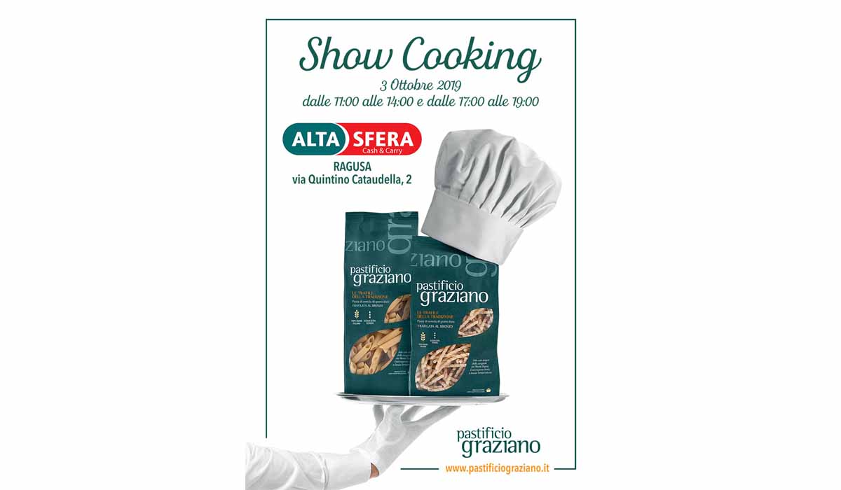 Scopri di più sull'articolo PASTIFICIO GRAZIANO – SHOWCOOKING – 3 OTTOBRE A RAGUSA